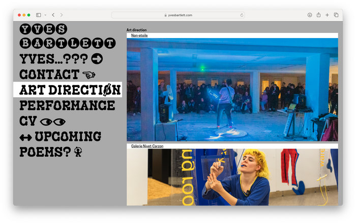 Yves Bartlett website 3