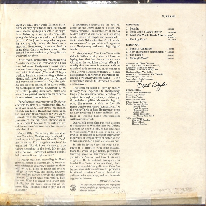 Wes Montgomery – Tequila album art 3
