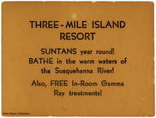 Three-Mile Island Resort parody ad