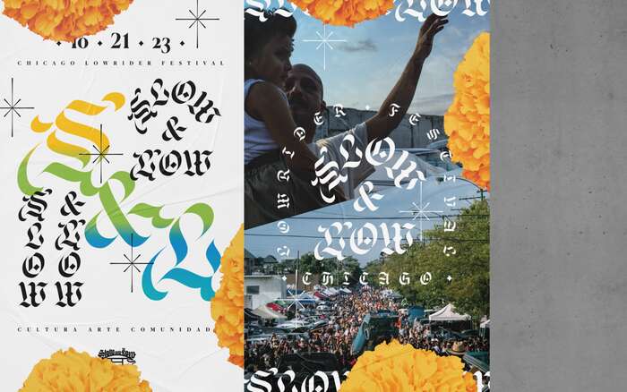 Slow &amp; Low: Chicago Lowrider Festival 2023 identity 3