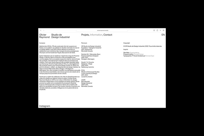 Olivier Raymond identity and website 6