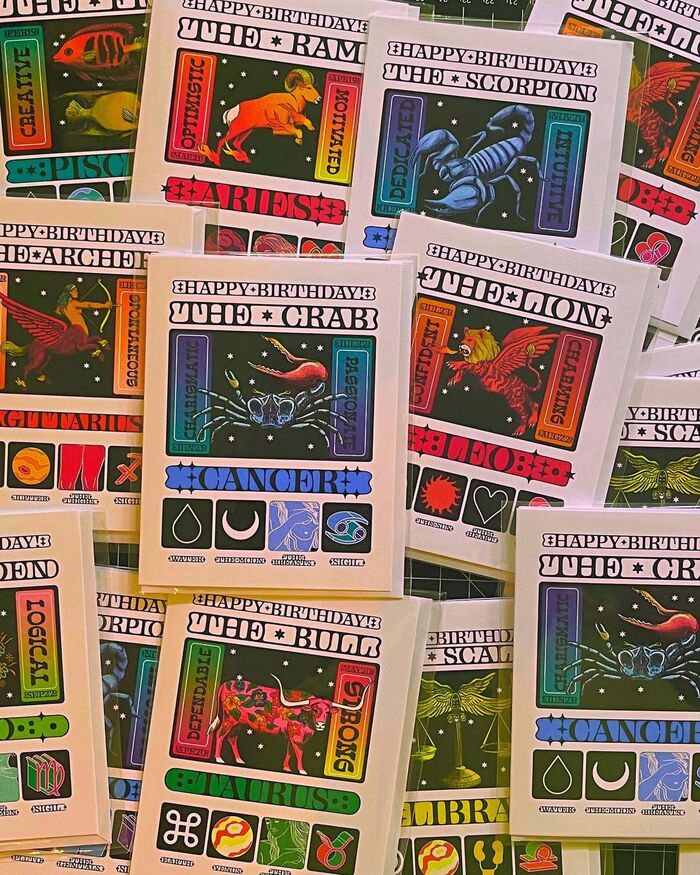 Zodiac birthday cards 1