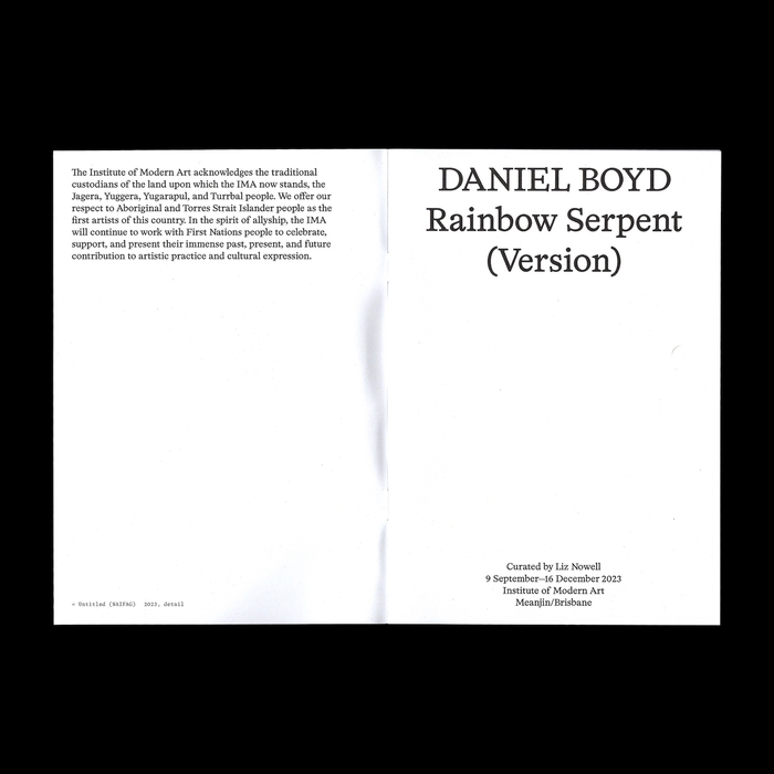 Daniel Boyd – Rainbow Serpent (Version) exhibition catalog 1