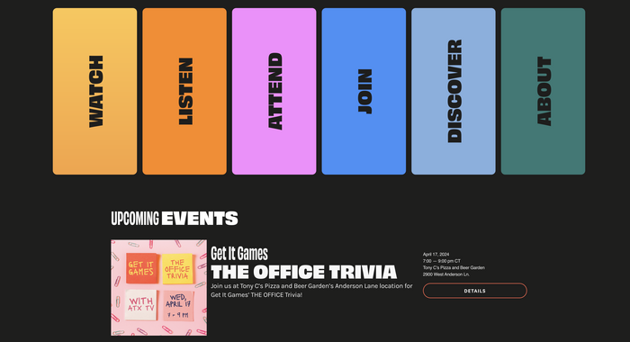 ATX TV website and festival identity 2