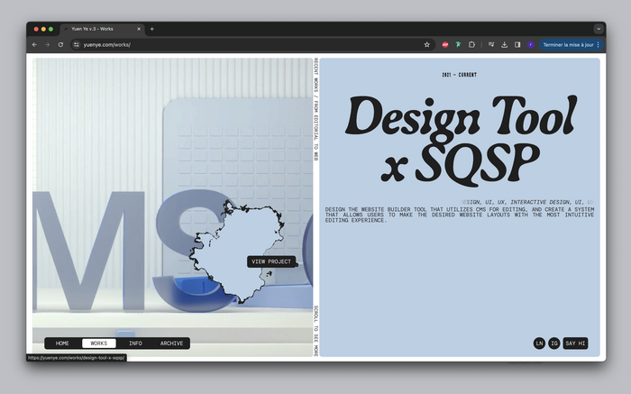 Yuen Ye – Athena Tian’s portfolio website 4