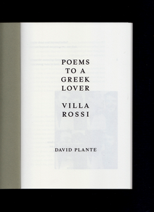 <cite>Poems to a Greek Lover </cite>by David Plante