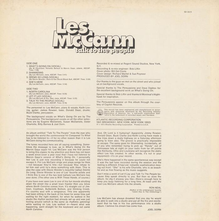 Les McCann – Talk to the People album art 2