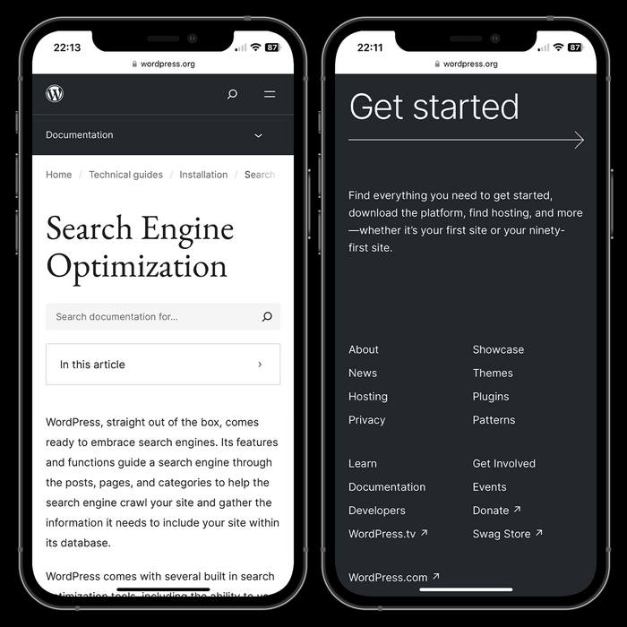 WordPress.org website (2024) 6