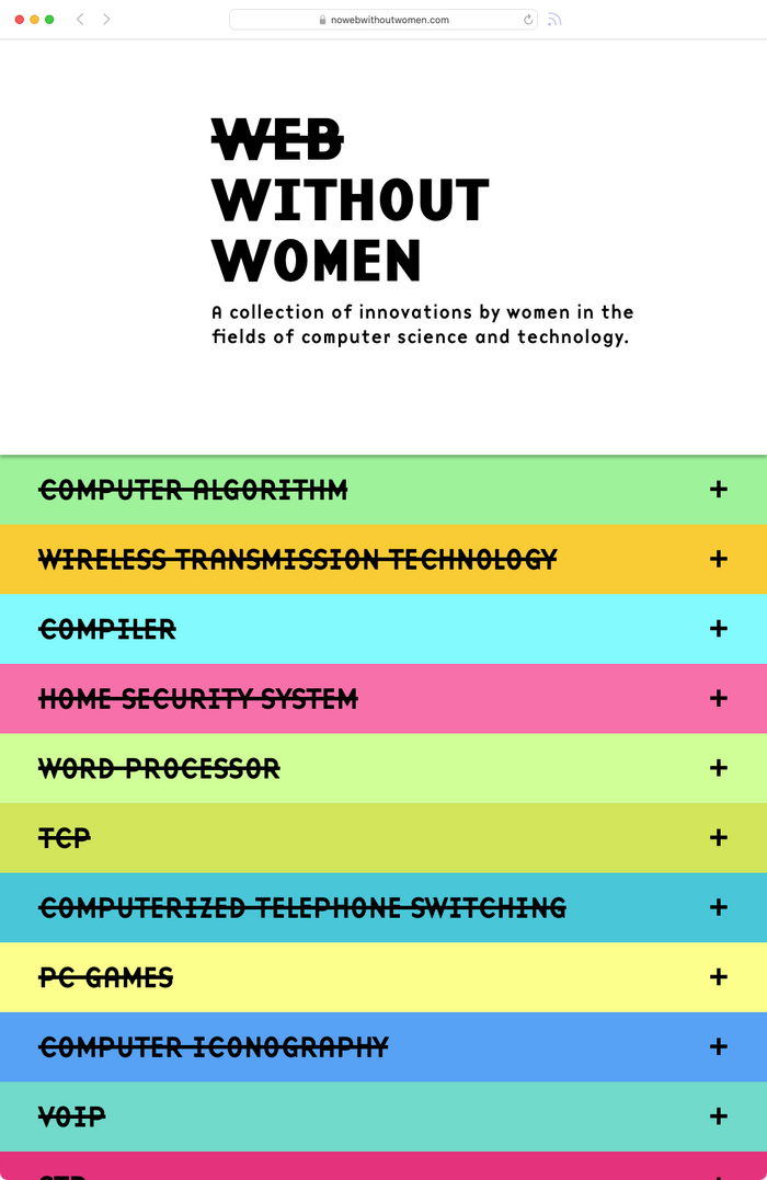 No Web Without Women website and posters 1