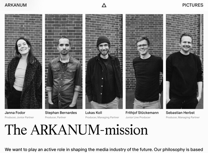 Arkanum Pictures website 4