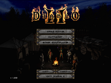 <cite>Diablo II</cite> logo and menu