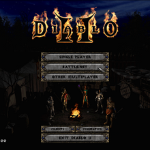 <cite>Diablo II</cite> logo and menu