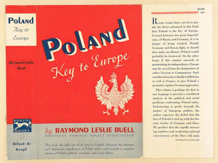 Poland. Key to Europe, featuring Peignot gras dramatically staged with shadow effect and a sloping baseline