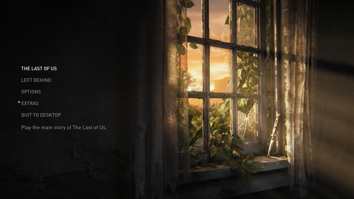 The Last of Us: Part I (2022), menu screen