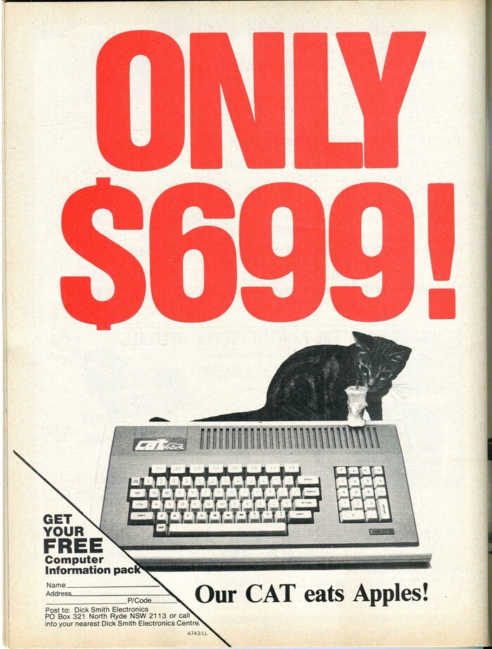 “Our CAT eats Apples!” Dick Smith CAT magazine&nbsp;ad
