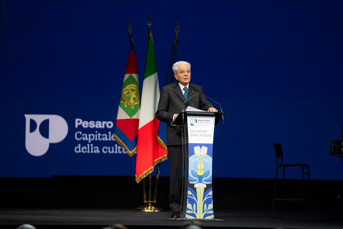 President of the Italian Republic, Sergio Mattarella, during the opening