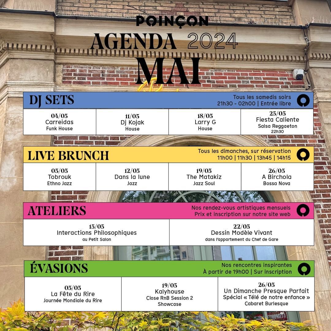 Poinçon Paris event schedules