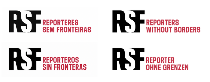 Some of the international logo versions: Portuguese, English, Spanish, and German