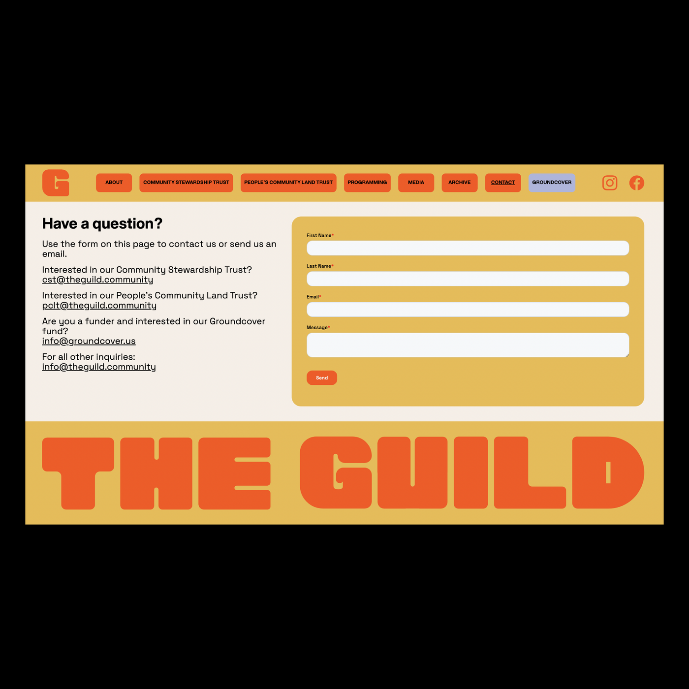 The Guild website - Fonts In Use