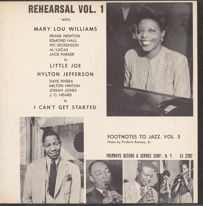 Mary Lou Williams, Hylton Jefferson – Rehearsal Vol.&nbsp;1 album art