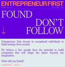 Entrepreneur First website