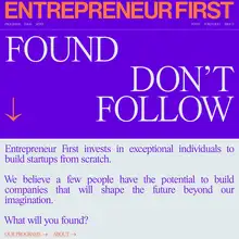 Entrepreneur First website