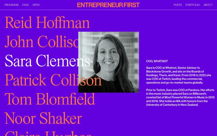 Entrepreneur First website 2