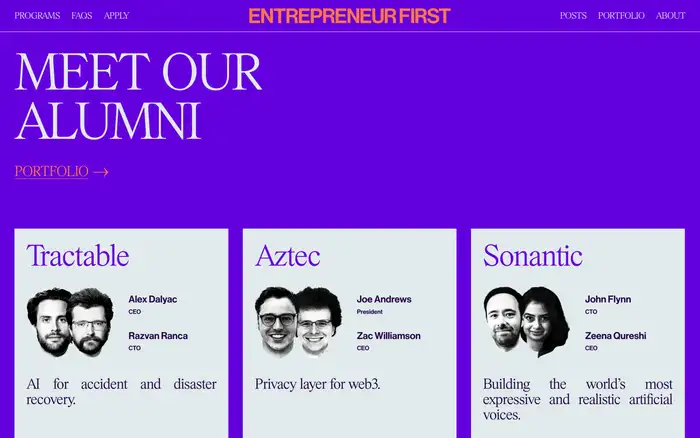 Entrepreneur First website 3