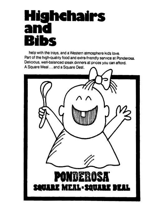 &ldquo;Highchairs and Bibs&rdquo; newspaper ad, December 1975, ft.  and 