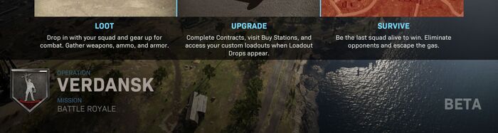 Deploying in Warzone, Call of Duty’s take on the Battle Royale genre. In the loading screen, Bio Sans is used plentiful here for both big and small text