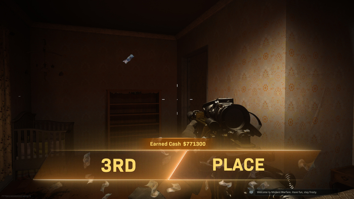 Winning 3rd place in Warzone. Noto Sans can be seen on the bottom right for the chat window