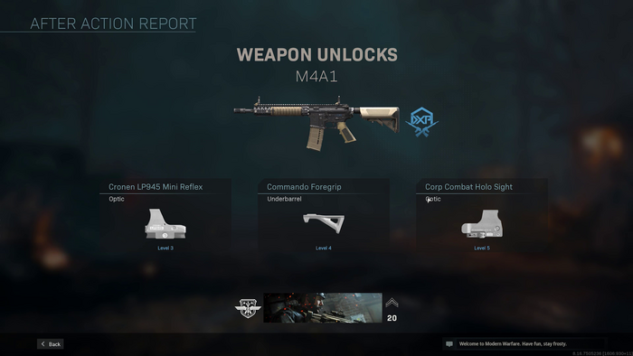 Unlocking a new weapon