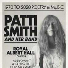 Patti Smith and Her Band – <cite>1970 to 2020 Poetry &amp; Music</cite> concert poster