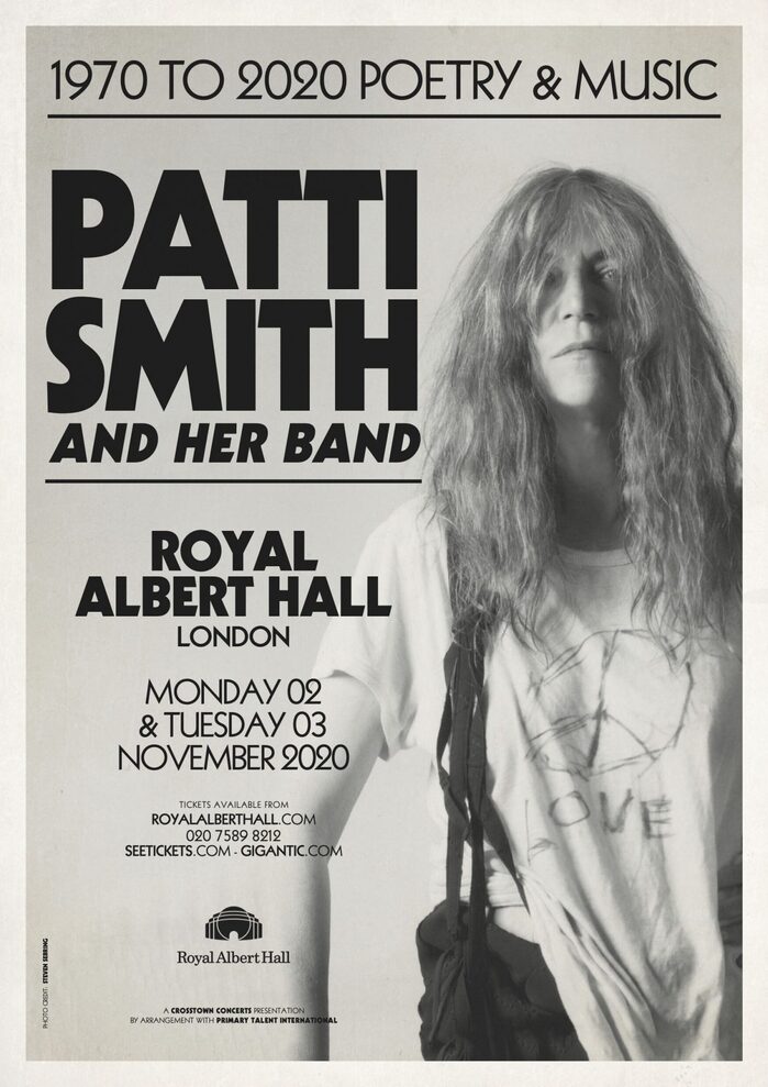 Patti Smith and Her Band – 1970 to 2020 Poetry &amp; Music concert poster 1