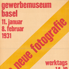 <cite>Die Neue Fotografie</cite> at Gewerbemuseum Basel <span>exhibition poster</span>