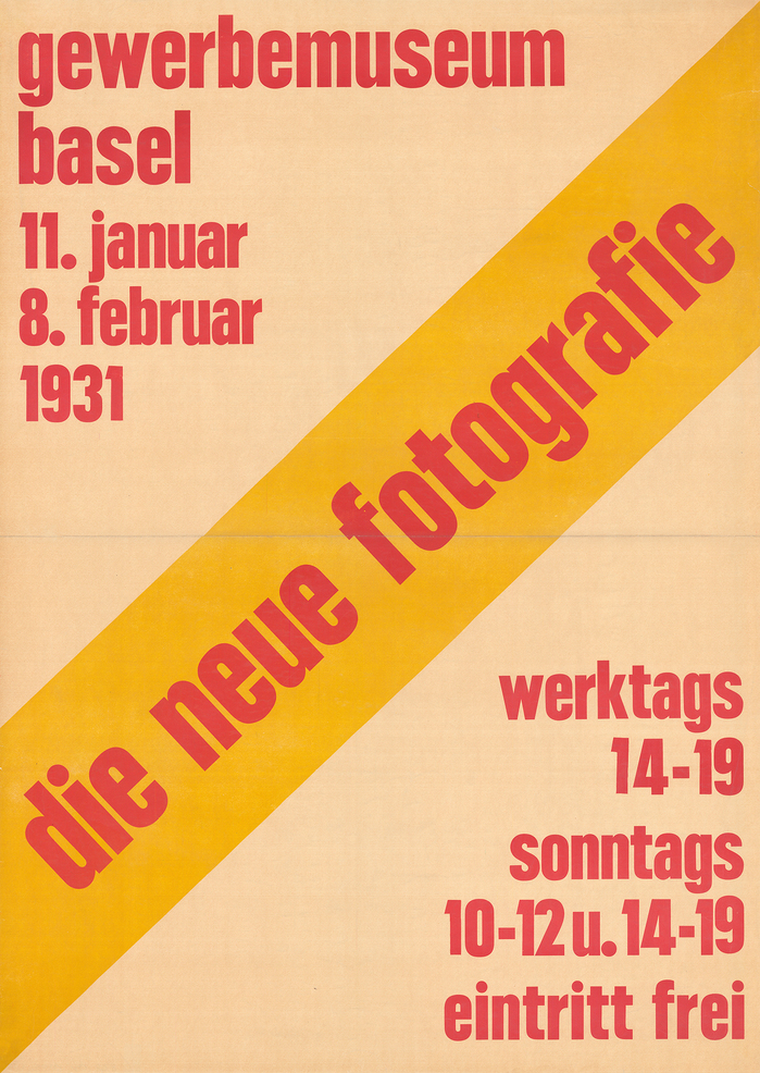 Die Neue Fotografie – Gewerbemuseum Basel, letterpress / linocut, 128×90.5 cm (2-piece).