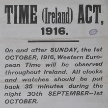 Time (Ireland) Act 1916 government notice