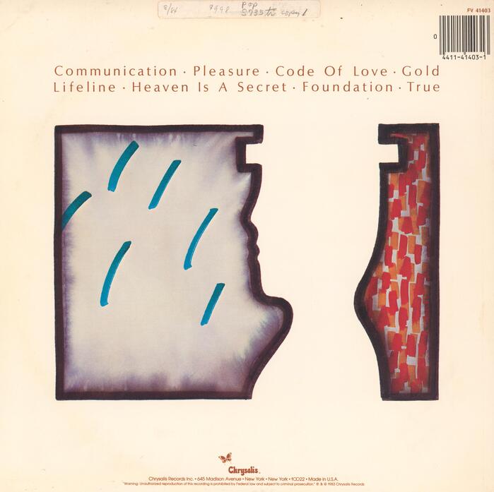 The credits on the bottom of the back cover are set in . The Chrysalis logo uses .