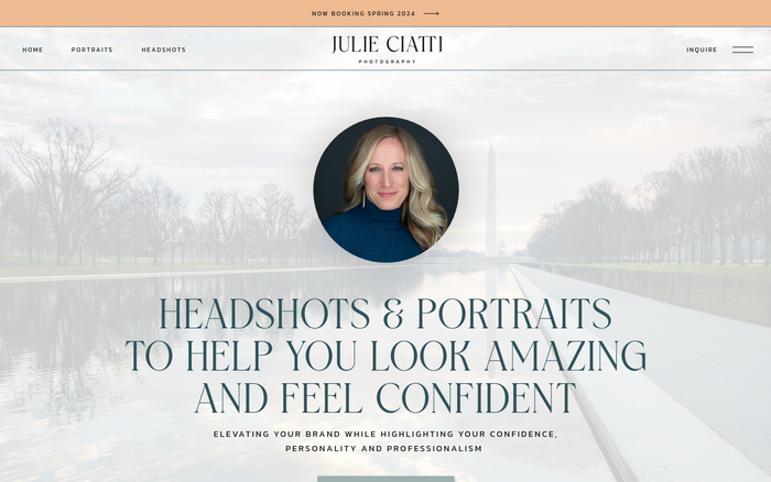 Julie Ciatti Photography website 1