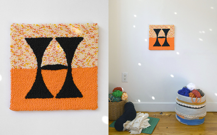 H set in  Black (designed by  and released by ) at 1,260 pt on a Horizontal-Halved Hot Orange and Hot Sunshine background