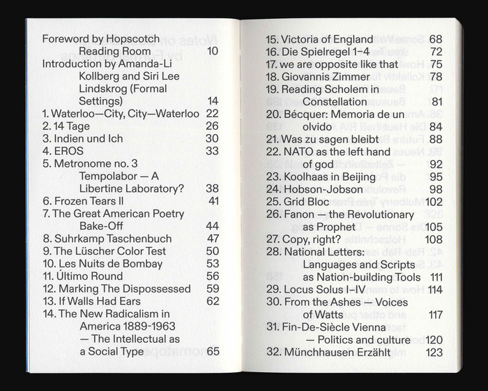 Notes on Book Design by Formal Settings 7
