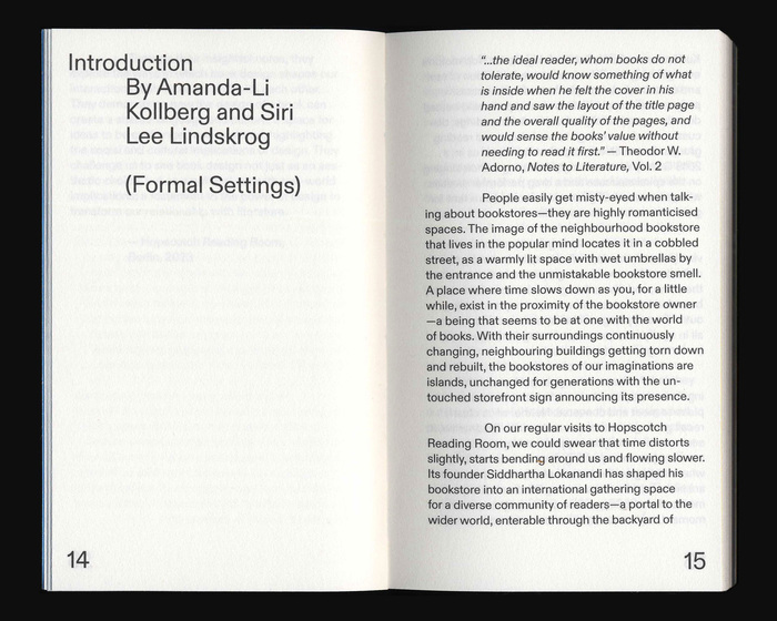 Notes on Book Design by Formal Settings 8