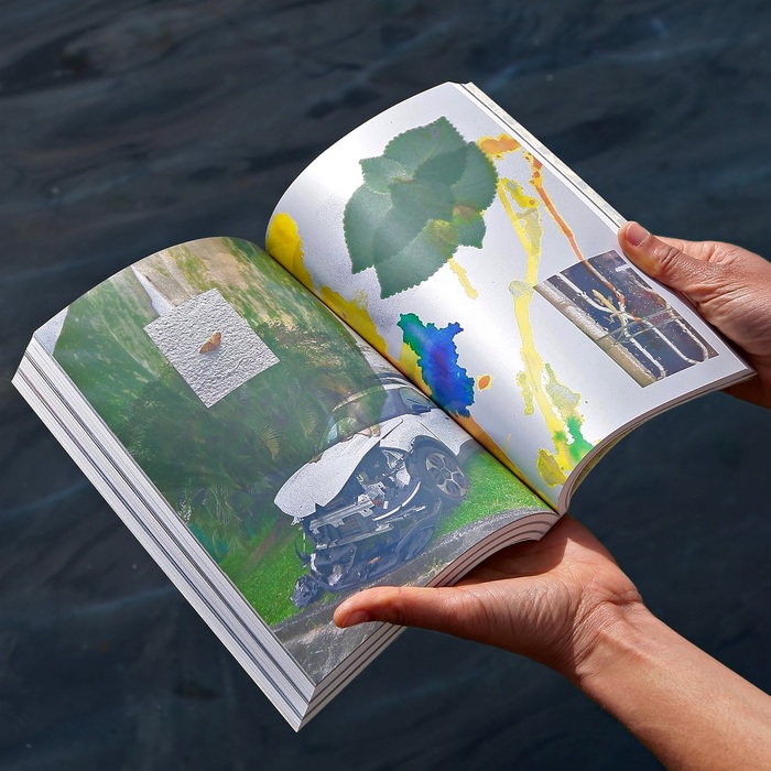 Attila cataracte ta source aux pieds des pitons verts finira dans la grande mer gouffre bleu, French Pavilion catalog,  60th Venice Biennale 3