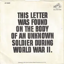 Scott Muni Featuring the Anne Phillips Singers – “Letter To An Unborn Child” / “23rd Psalm” single cover