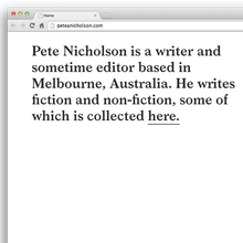 Pete Nicholson Website