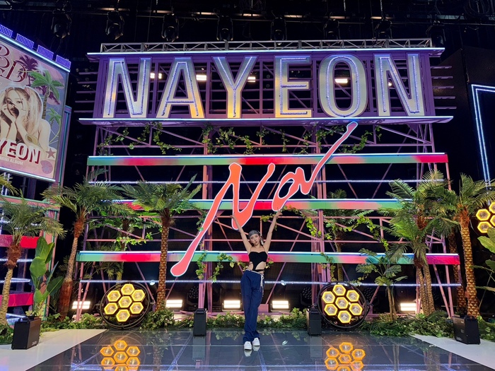 Stage setup in the studios of M Countdown where Nayeon performed lived on June 20, 2024