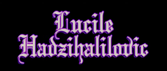 The blackletter typeface chosen for Lucile Hadžihalilović is  (or , ) with some modifications: e and c got bottom serifs and the swash in v was moved from the left to the right stem,
