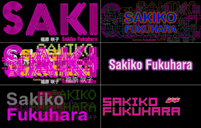 More  and  for Sakiko Fukuhara. The bitmap font is .