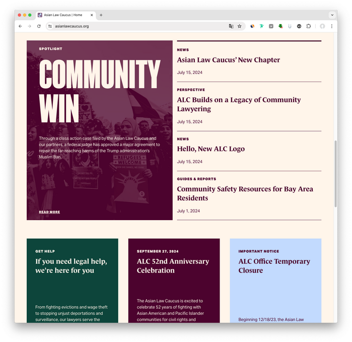Asian Law Caucus website 3
