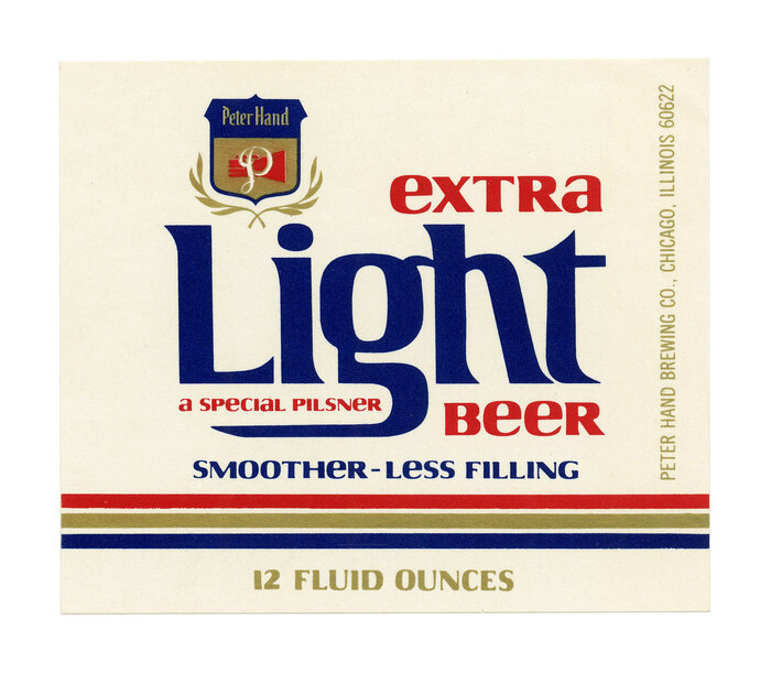 Peter Hand Extra Light beer label